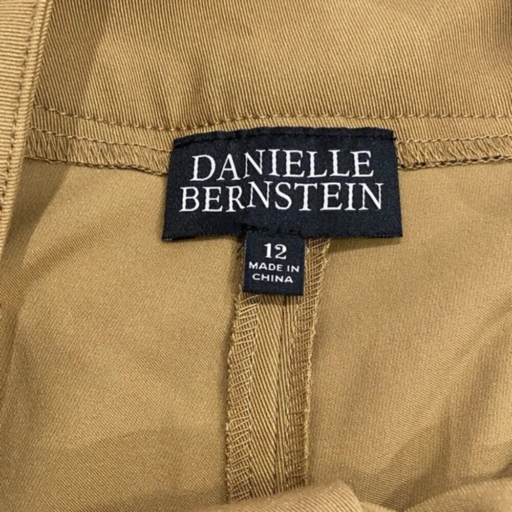 Danielle Bernstein Dark Tan Front Zip High Waist Casual Biker Shorts NWT 12 - Picture 5 of 6